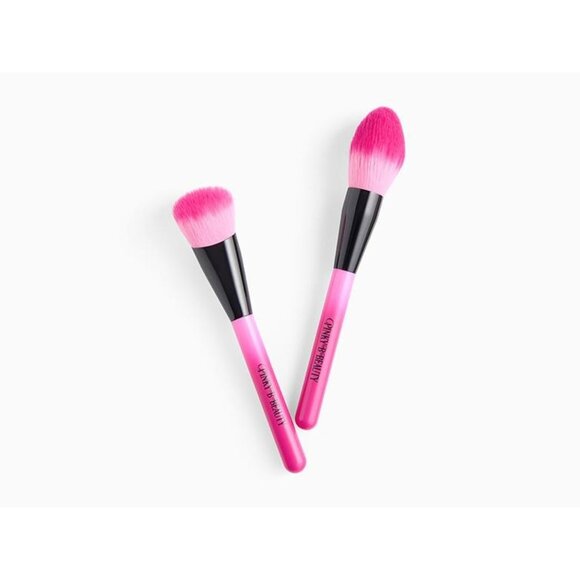 Pretty In Pink Pinky B Beauty Makeup Brush Set 2-Piece Face & Blush Application - Picture 1 of 2